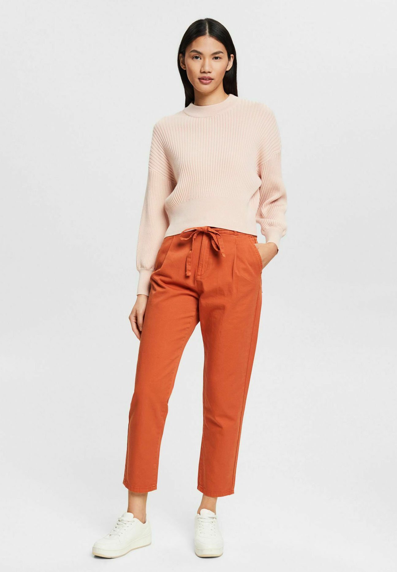 edc by Esprit MIT BINDEGÜRTEL - Pantalones - toffee/marrón claro -  Zalando.es