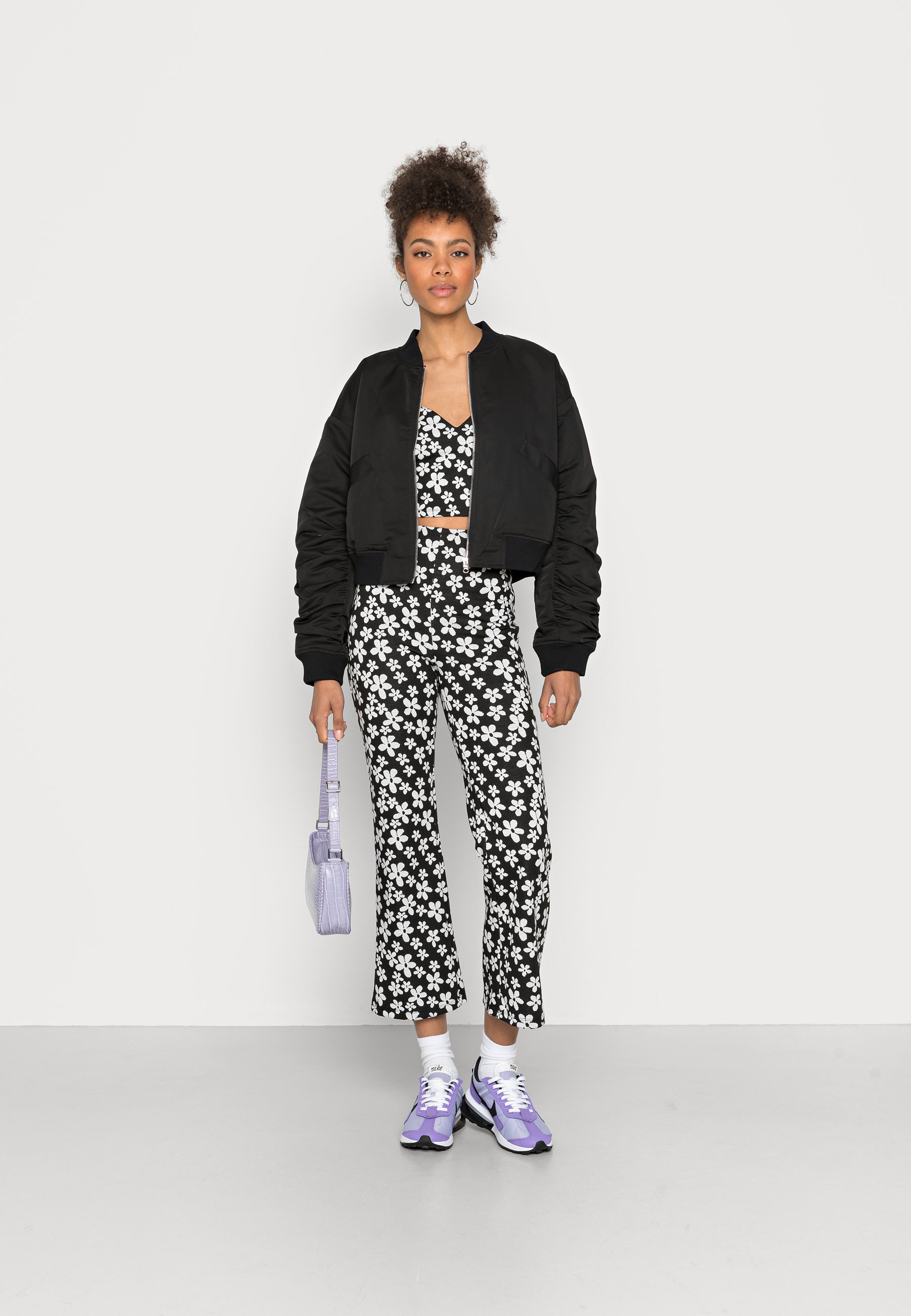 Monki Pantaloni - flower jacquard/multicolore - Zalando.it