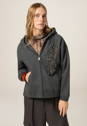 Felpa con zip - grigio