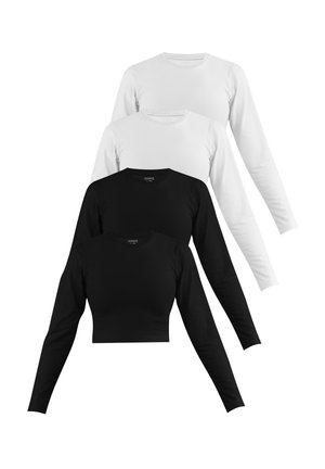4 PACK CROP - Langarmshirt - schwarz weiß