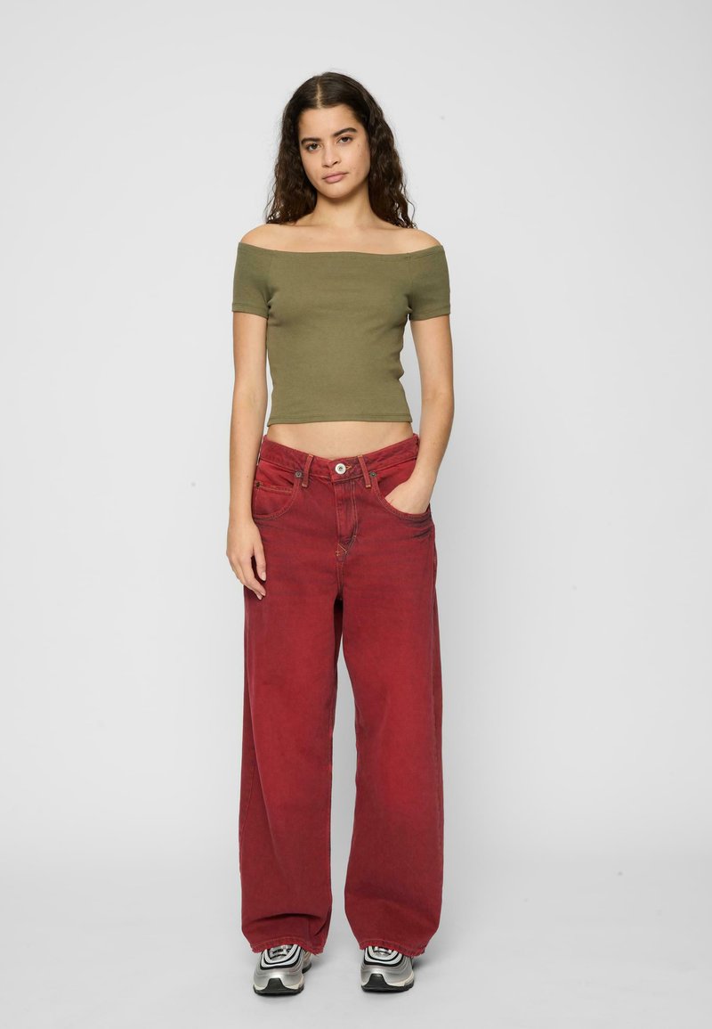 Urban Classics - OFF SHOULDER 2-PACK - T-Shirt basic - white olive, Vergrößern