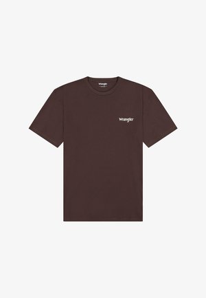 Wrangler VINTAGE TEE - Printtipaita - mahogany