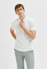 Selected Homme - SLHFAVE ZIP - Poloshirt - off-white, laser denim Thumbnail-Bild 1