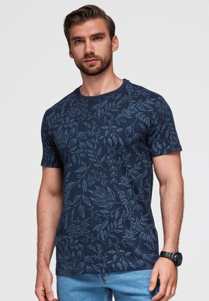 Ombre WITH BOTANICAL - Camiseta estampada - navy blue