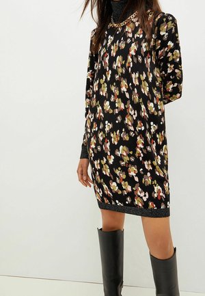 Gebreide jurk - mottled black