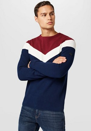 Key Largo RÜDIGER ROUND - Strickpullover - bordeaux navy