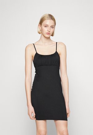 Even&Odd STRAPPY EMPIRE SQUARE NECK MINI DRESS (EO-SS23-C127-SJ) / 802 - BLACK - Φόρεμα ημέρας - 802 - black