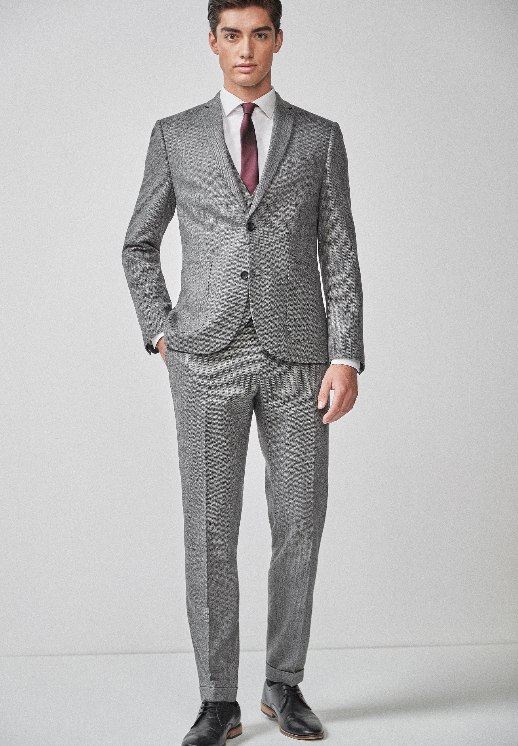 herringbone suit jacket
