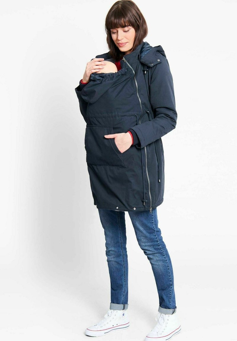JoJo Maman Bébé ZIP-IN CARRIER PANEL MATERNITY - Wintermantel - navy