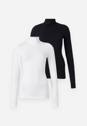 JXGIGI HIGH NECK TEE 2 PACK - Bluză cu mânecă lungă - black/bright white