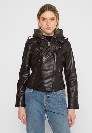 BELLANIA - Chaqueta de cuero - brown