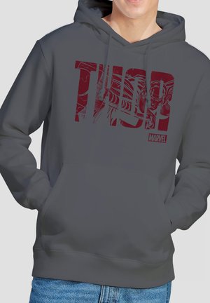 Cotton Soul, MARVEL THOR TEXT - Kapuzenpullover - anthracite