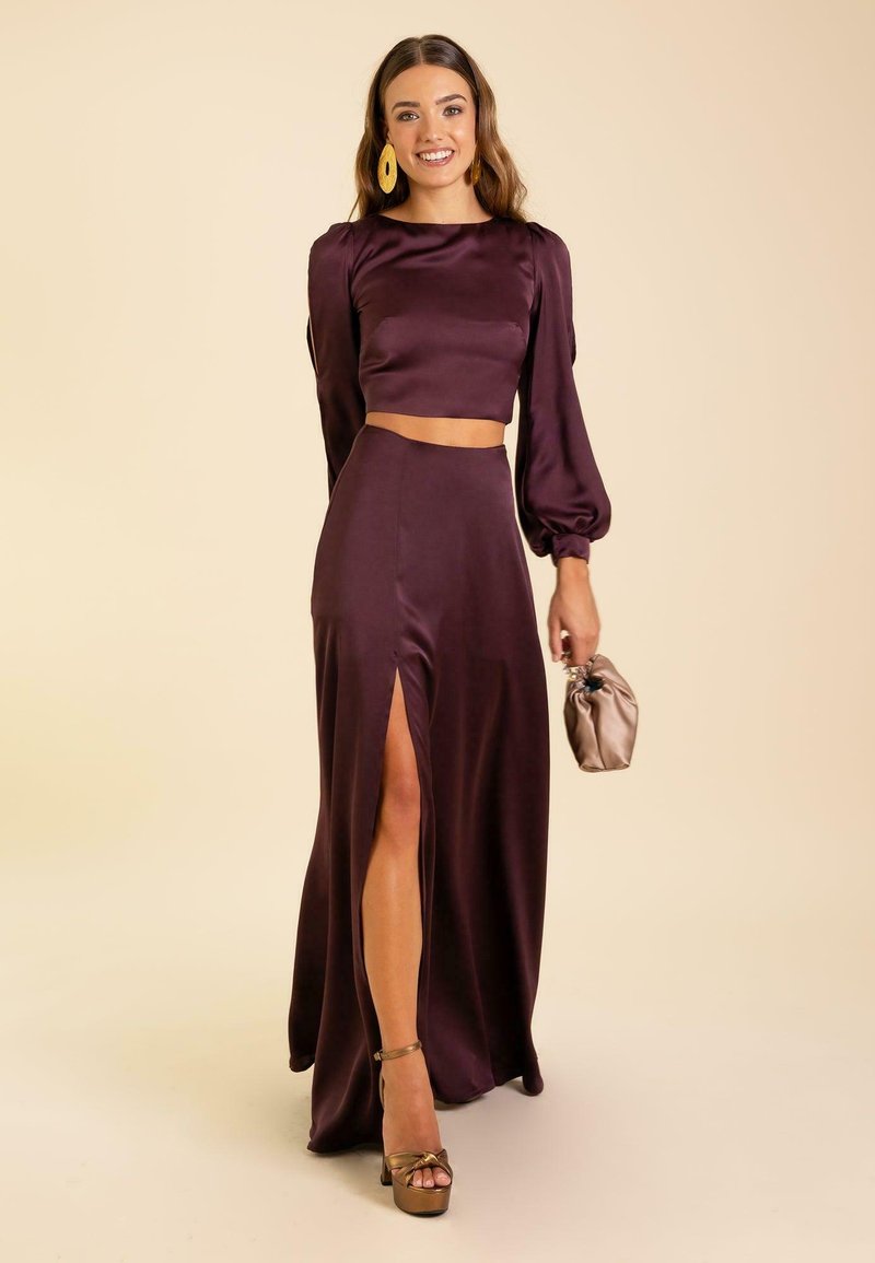 Jupe courte en cachemire de vison pour femme - Slim - Sable - à la mode
