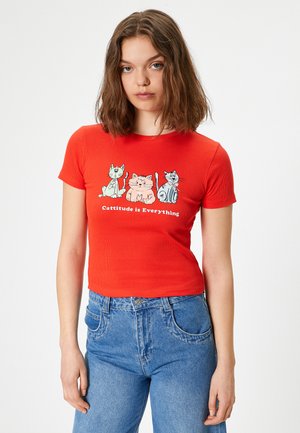 Koton CAT - T-shirt con stampa - red