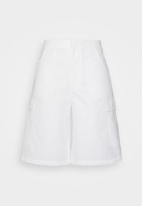 Witte cargo shorts met een ontspannen pasvorm, gemaakt van lichtgewicht stof. Beschikt over zijzakken en twee cargo zakken op de dijen.