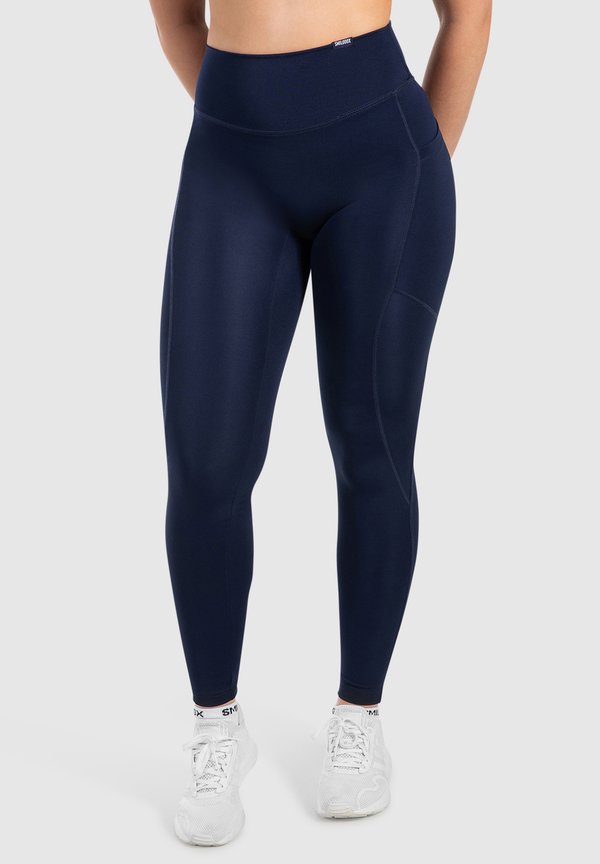 LEGGINGS HIGH WAIST WITH POCKET YOGA PILATES ILISSA - Tights - marineblau