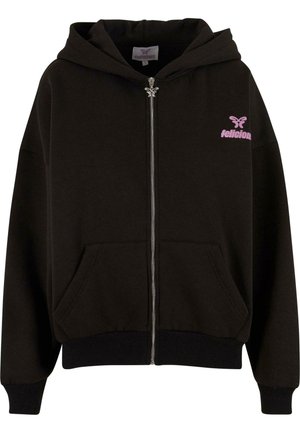 FELICIOUS BASIC CHEST LOGO  - Užtrauktuku užsegamas treningas - black