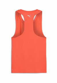 Sporty tanktop i lys koral. Har en ærmeløs design med racerback. Lavet af tekstureret, åndbart stof. Hvidt logo-accent.