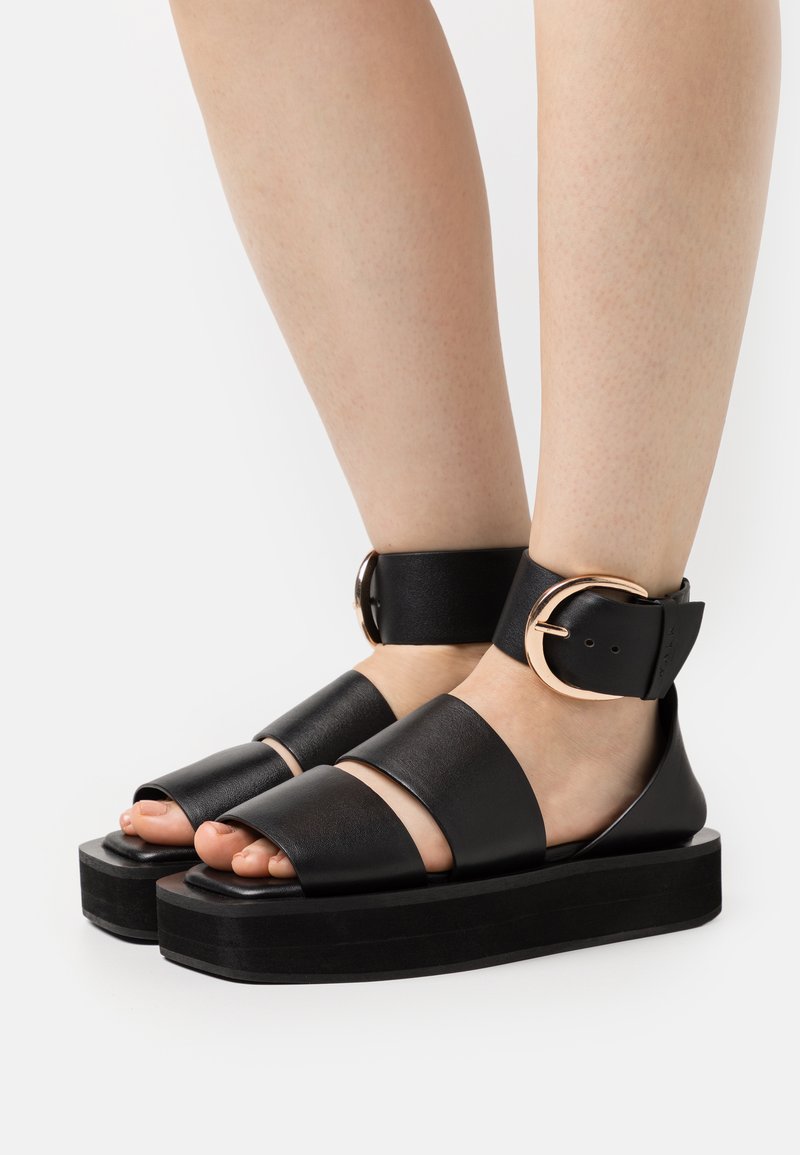 Walk London OSLO ANKLE STRAP Platform sandals black Zalando.ie