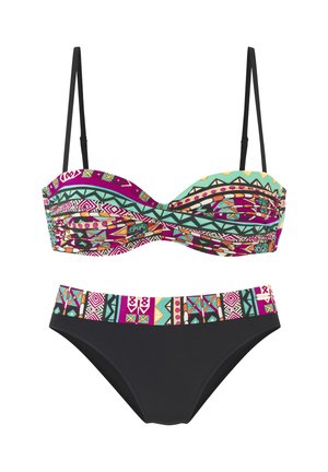 BANDEAU - Bikini - pink bedruckt