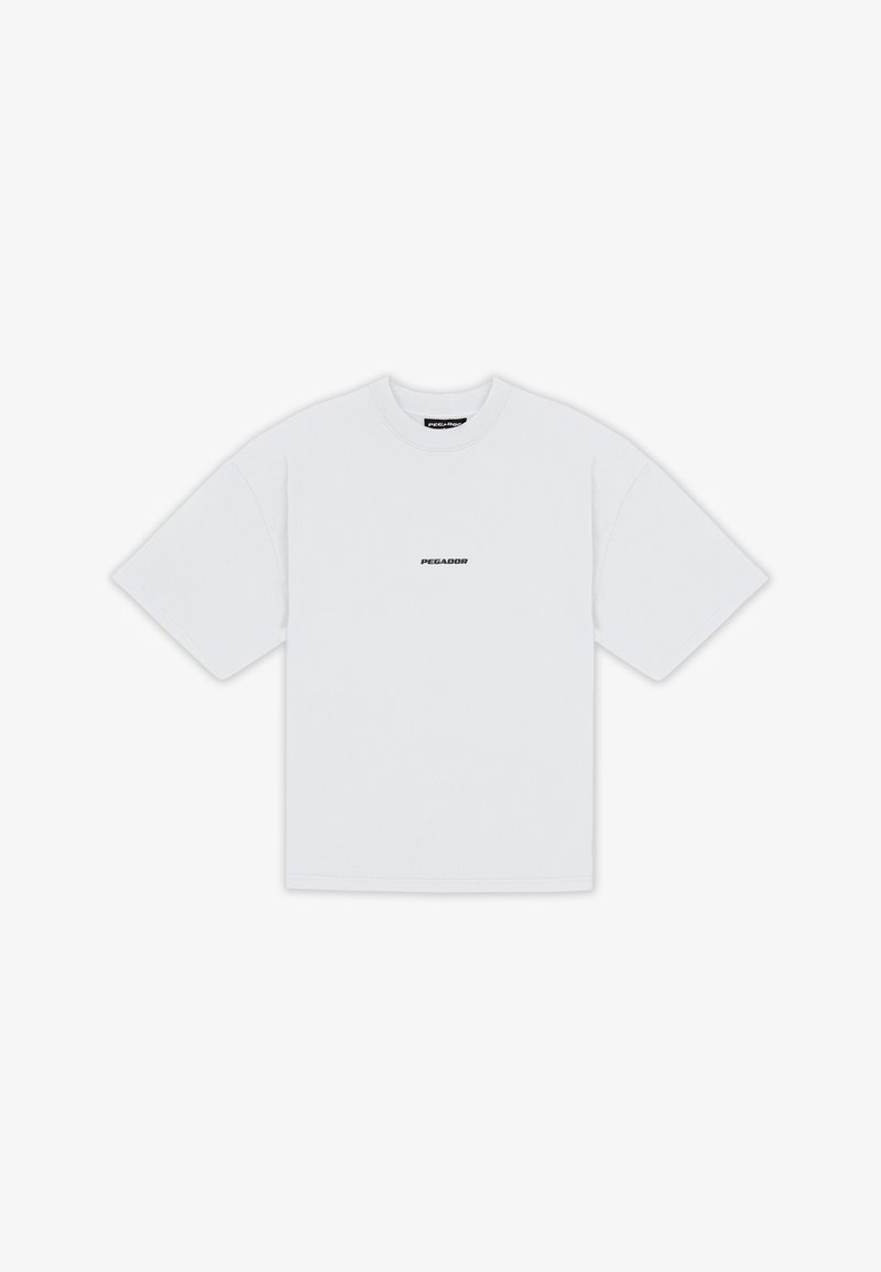 Pegador LOGO BOXY TEE - Lihtne T-särk - white/black gum