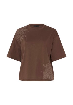 Yours Clothing, WOMEN'S CASUAL TOPS - T-shirt print - chocolate