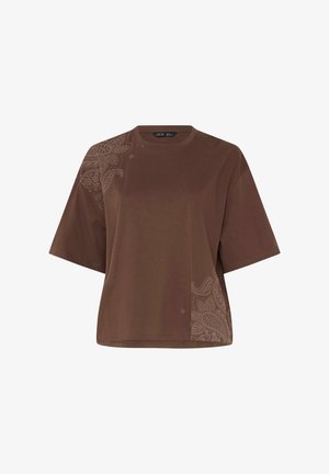 Yours Clothing, WOMEN'S CASUAL TOPS - T-shirt print - chocolate