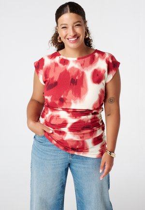 Blouse - multi red