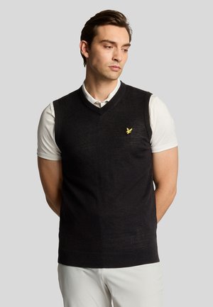 MID V-NECK - Stickad tröja - jet black