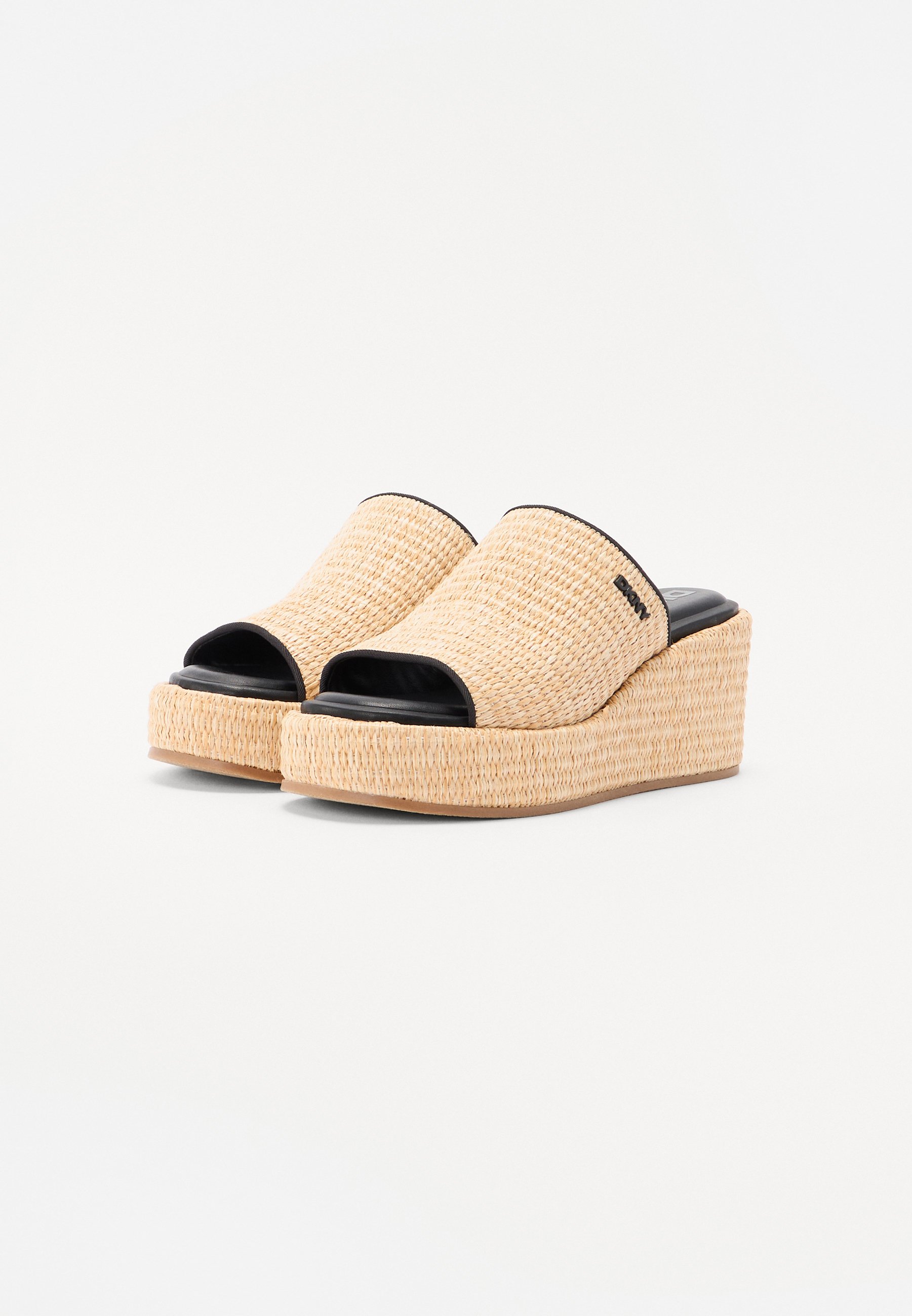 DKNY CONRAD - Wedge sandals - natural/black/sand - Zalando.co.uk