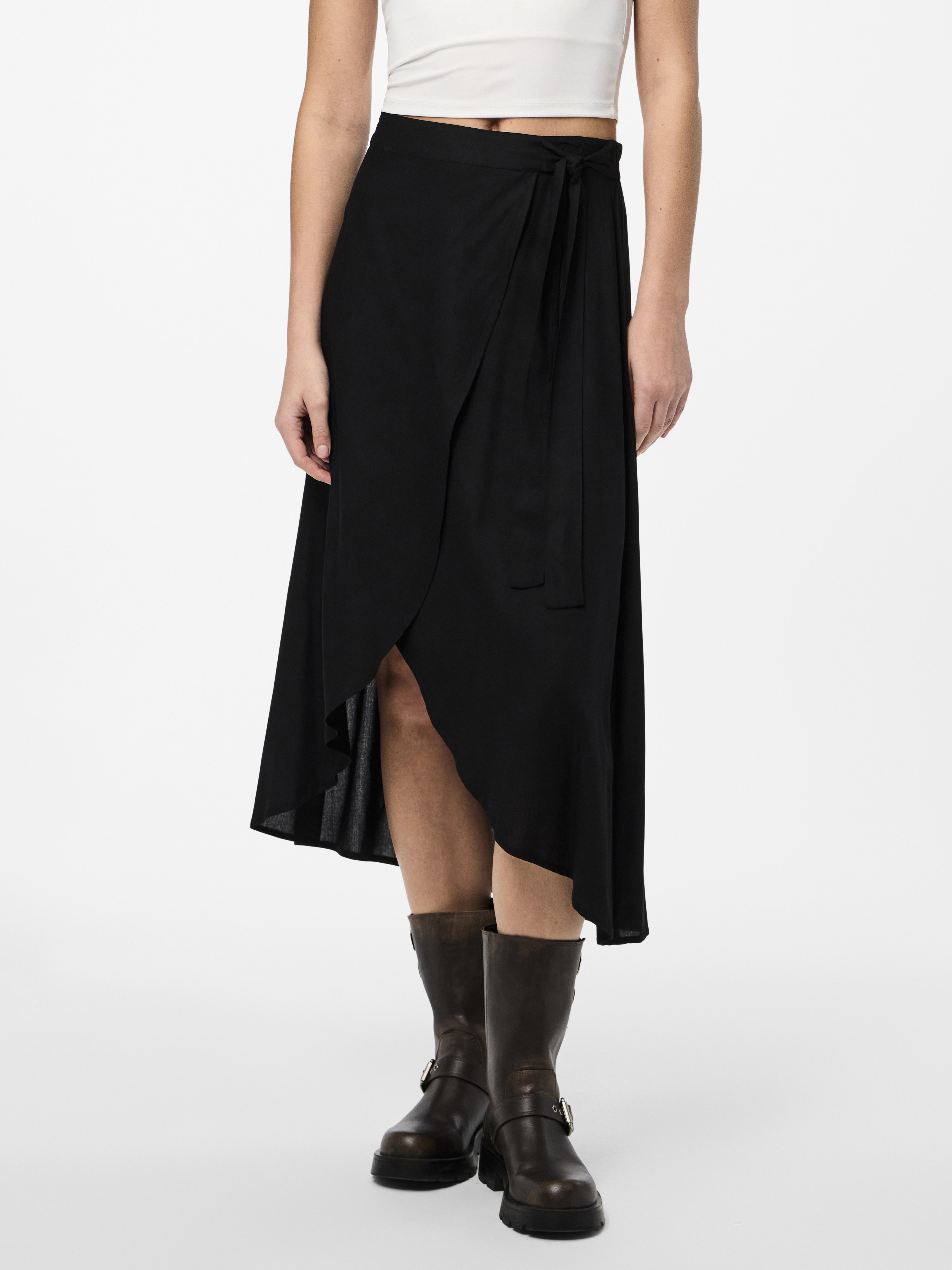 Pctala Wrap Skirt Beetroot Purple Aop