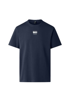 The North Face, U TRACK RELAXED SS TEE. UNISEX - Camiseta estampada - summit navy/tnf white