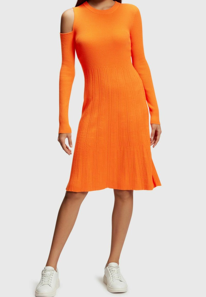 Esprit SCHULTER Jumper dress red orange/orange Zalando.co.uk