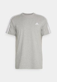 ESSENTIALS SINGLE 3-STRIPES - T-shirt con stampa - medium grey heather/white