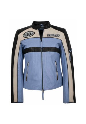 Lederjacken24 SVEA - Leather jacket - schwarz blau