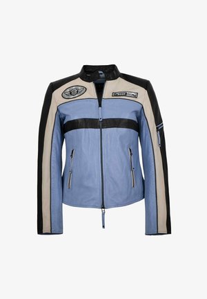 Lederjacken24 SVEA - Lederjacke - schwarz blau