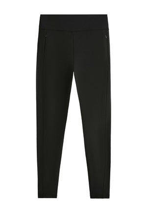 OYSHO, ANKLE-LENGTH HIGH RISE WARM LEGGINGS WITH ZIPS 70CM - Leggings - black