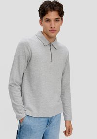 QS Poloshirt - grau meliert
