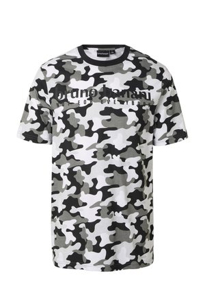 Bruno Banani, BASIC LOGO TEE - Printtipaita - camo aop snow