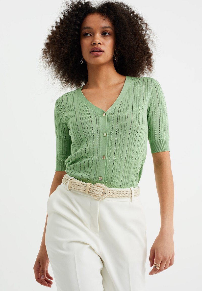 WE Fashion GEBREID - Vest - green/lichtgroen - Zalando.be