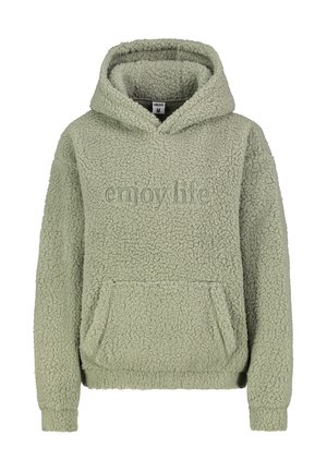 MIT STICKEREI - Kapuzenpullover - middle-green