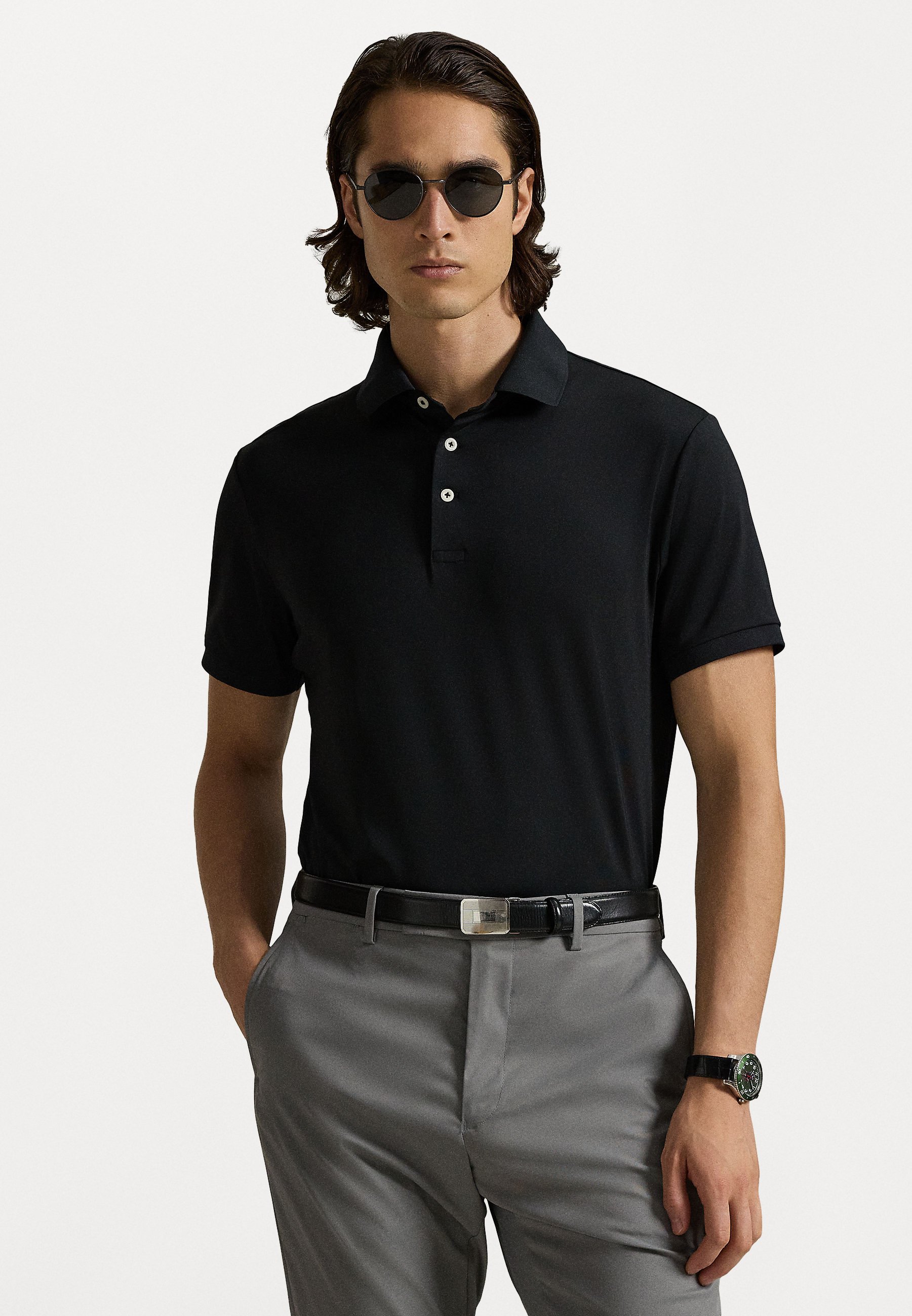 Polo Ralph Lauren TAILORED FIT PERFORMANCE POLO SHIRT - Polo shirt - black  - Zalando.ie
