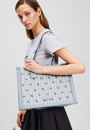 Bolso de mano - karl dot all over print blue stripes