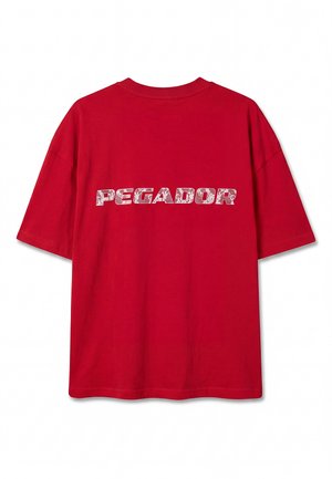 Pegador, PISA HEAVY OVERSIZED TEE - Μπλουζάκι με στάμπα - washed scarlet red