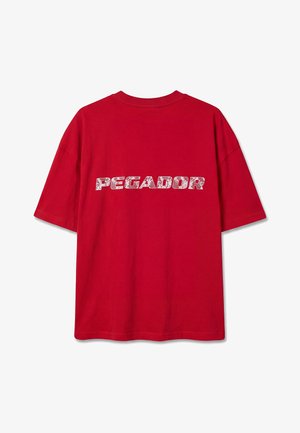 Pegador, PISA HEAVY OVERSIZED TEE - Μπλουζάκι με στάμπα - washed scarlet red