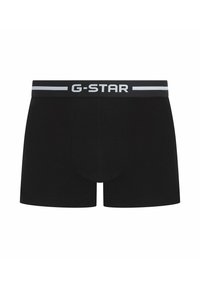 Boxer-briefs noirs en tissu doux et extensible. Dotés d'une ceinture grise avec le logo "G-STAR" et d'un design ajusté et confortable.
