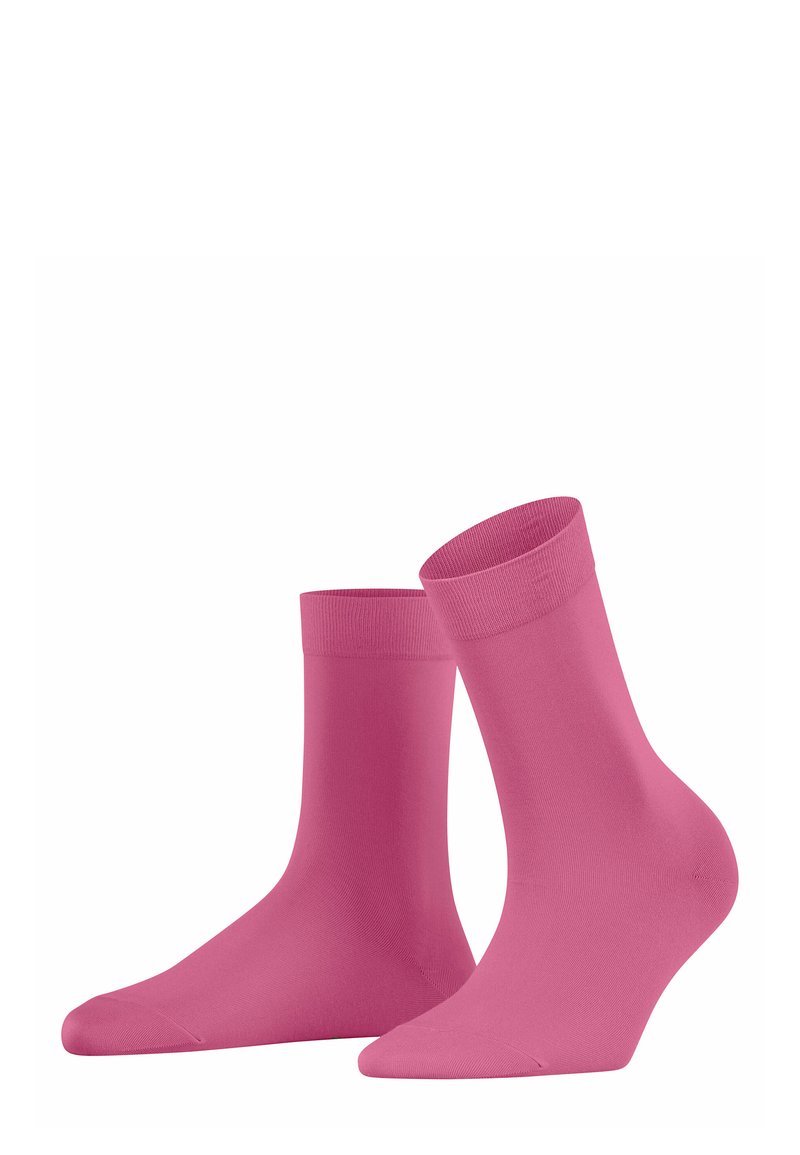 Rosa Baumwollknöchelsocken mit glatter Textur, gerippten Bündchen und klassischer Passform, die ein nahtloses Design aufweisen.