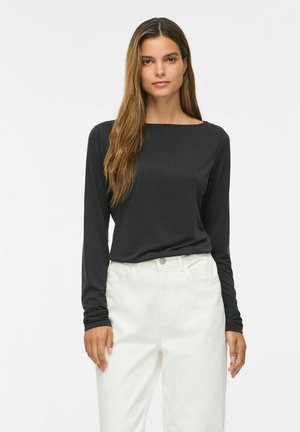 VILA, LONG SLEEVED TOP VIMODALA BOATNECK - Longsleeve - black