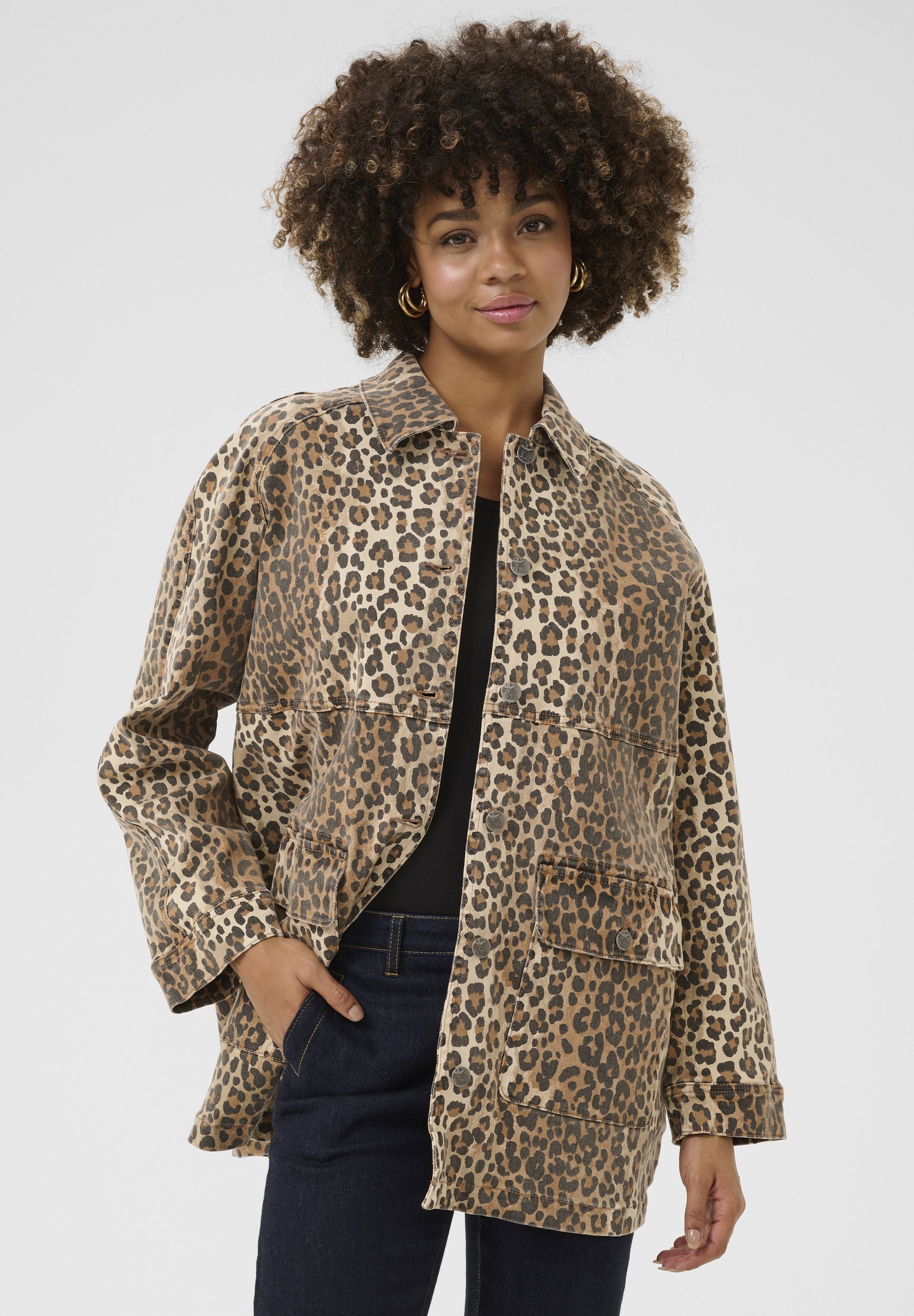 Culture CUALIENA - Short coat - leopard/brown - Zalando.ie