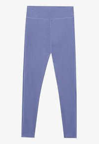Lilla tights med en glatt tekstur, elastisk midjebånd og flate sømmer for komfort og fleksibilitet. Designet for trening.